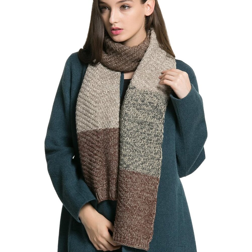 Women Men Winter Thick Cable Knit Wrap Chunky Warm Scarf